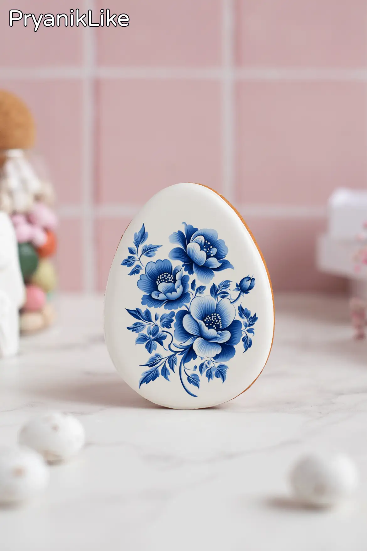 Пряник Пасхальное яйцо (гжель и геометрия)